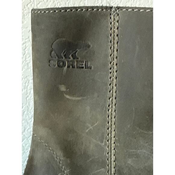 Sorel Joan Of Arctic Wedge II Mid Boots Womens 8.5 Quarry Leather Hidden Heels - Picture 7 of 12